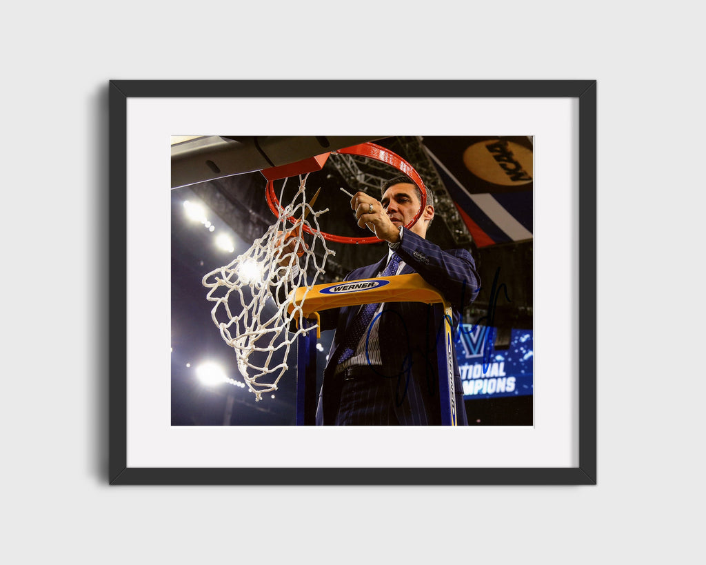 Villanova Autograph Print - Jay Wright - Net-Cutting Champion College FSPrints Gallery Frame 16x20