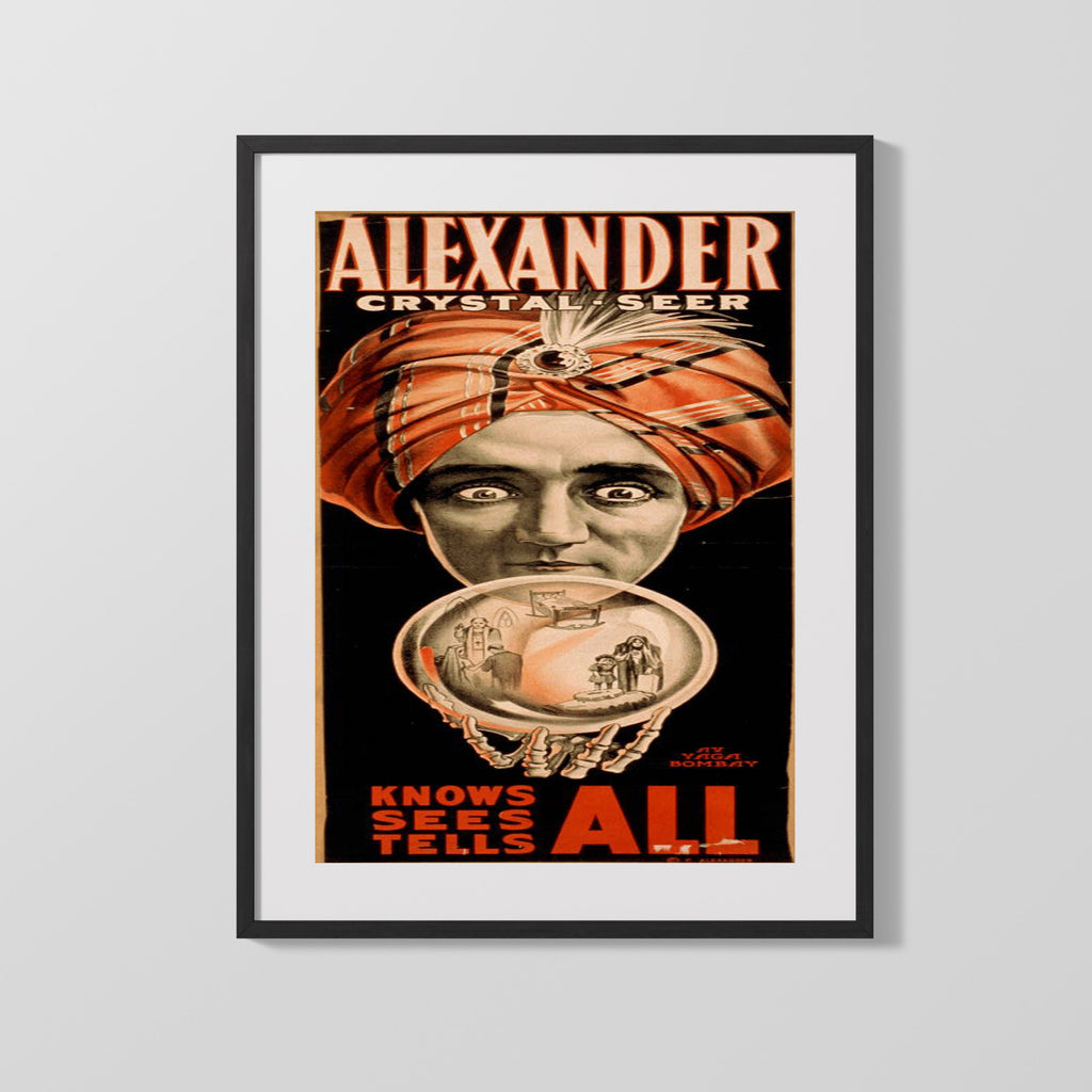 Vintage Magic Poster - Alexander - Knows All Sees All Magic Vintage Framed Prints Gallery Frame 16x20