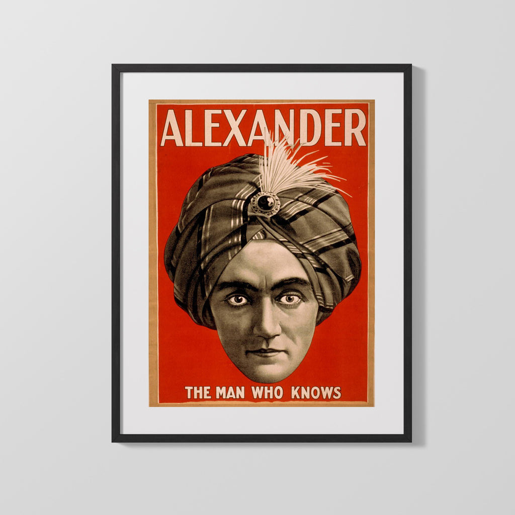 Vintage Magic Poster - Alexander - The Man Who Knows (Photo) Magic Vintage Framed Prints Gallery Frame 16x20