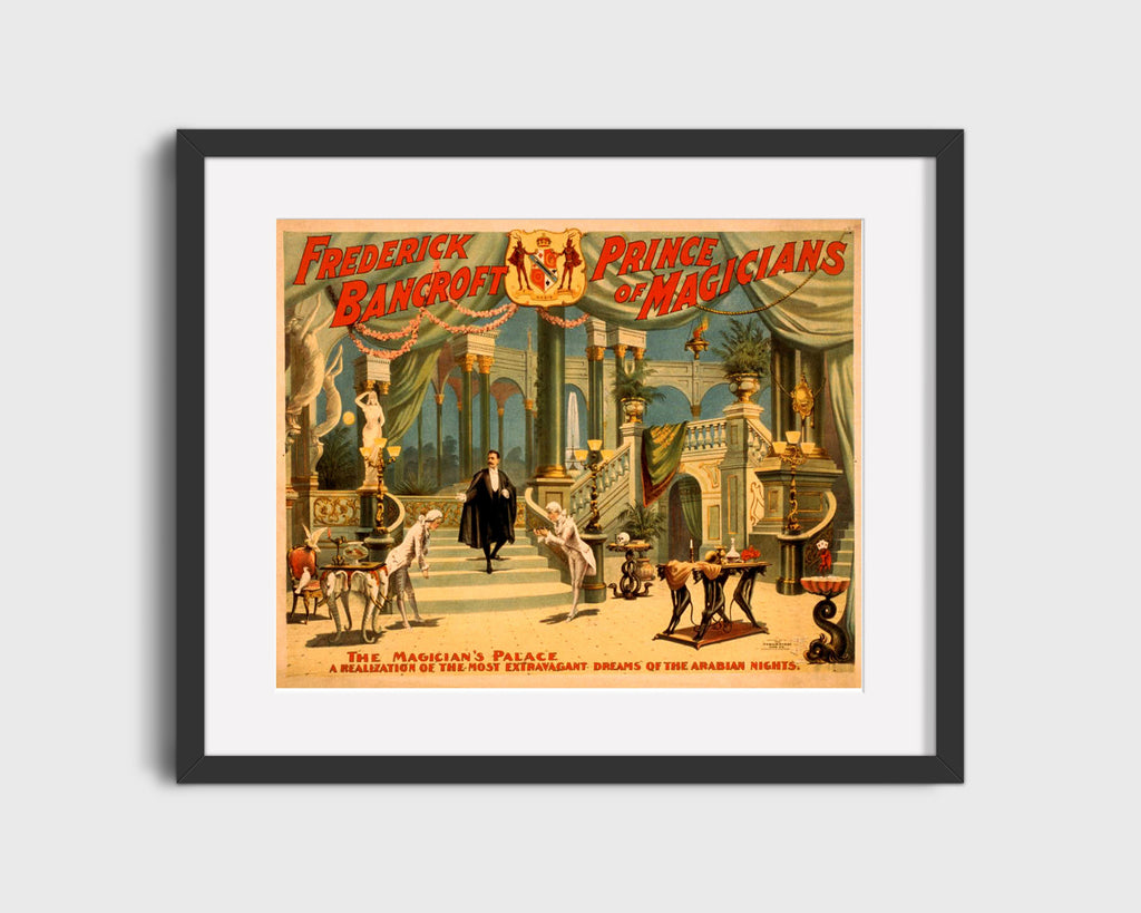 Vintage Magic Poster - Bancroft - The Magician Palace Magic Vintage Framed Prints Gallery Frame 16x20