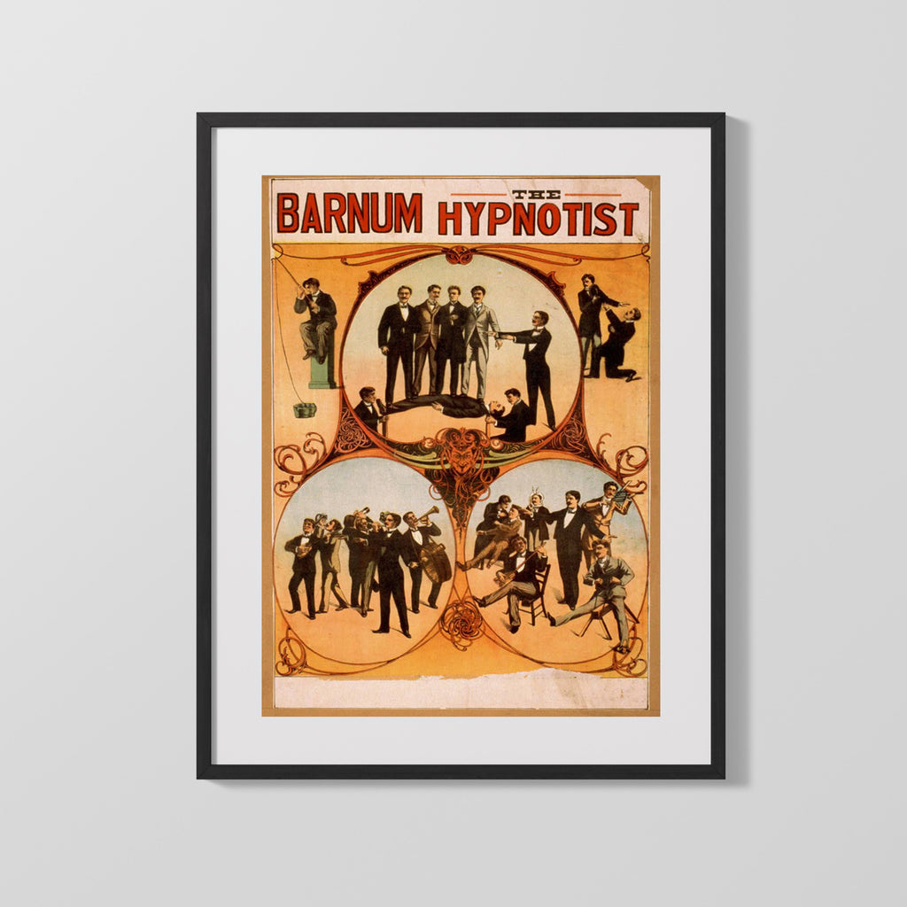 Vintage Magic Poster - Barnum - The Hypnotist Magic Vintage Framed Prints Gallery Frame 16x20