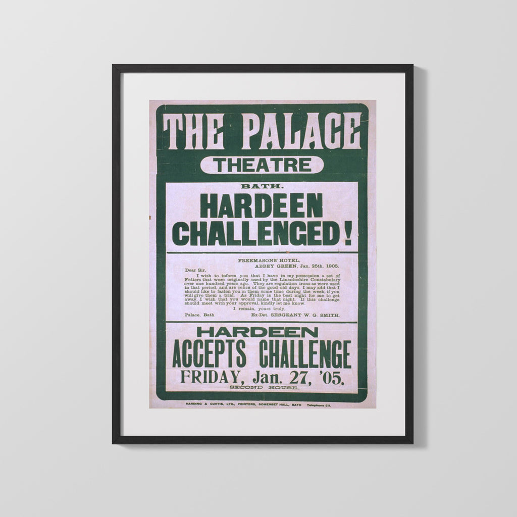 Vintage Magic Poster - Hardeen - Challenge Accepted Magic Vintage Framed Prints Gallery Frame 16x20