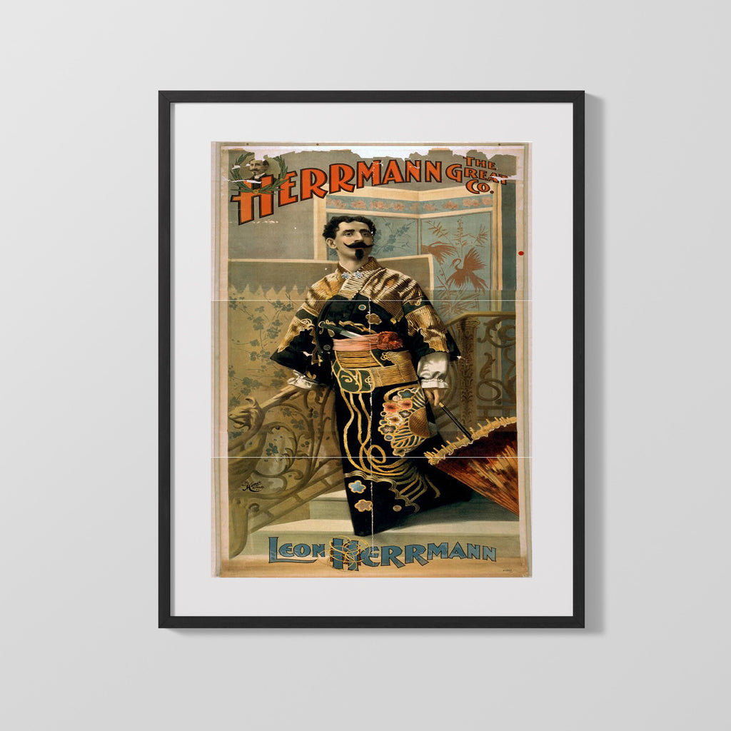 Vintage Magic Poster - Herrmann the Great - Oriental Elegance Magic Vintage Framed Prints Gallery Frame 16x20