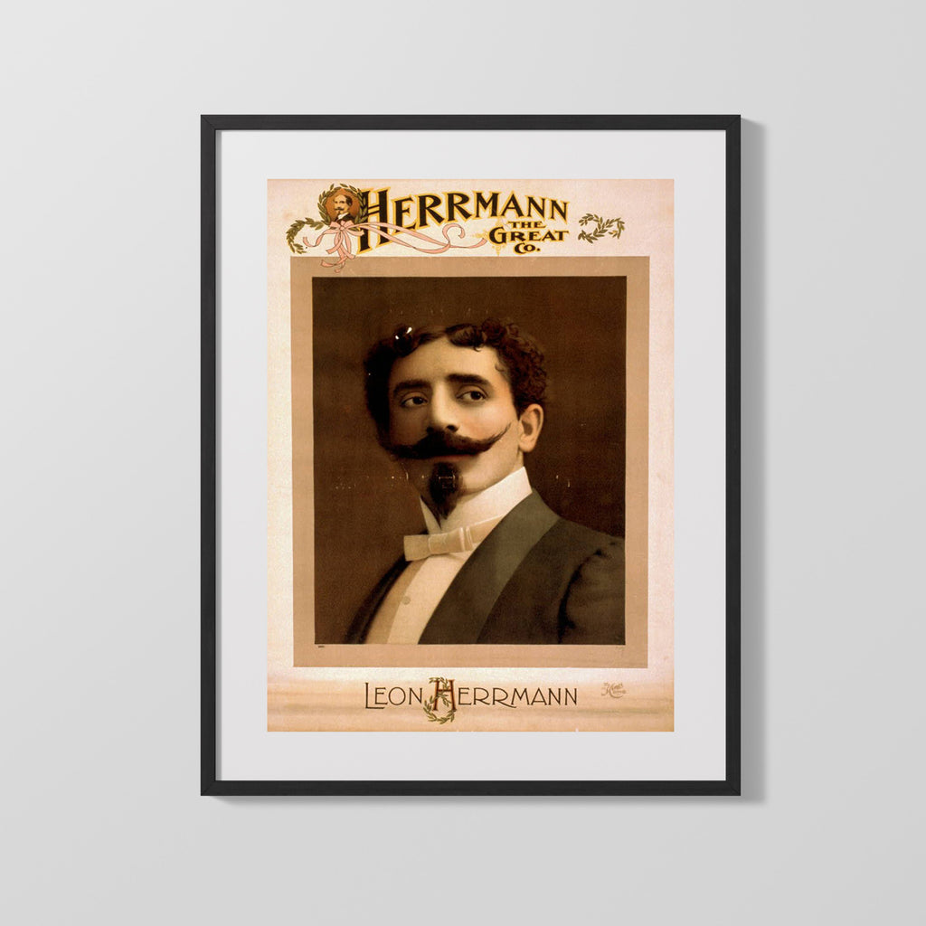 Vintage Magic Poster - Herrmann the Great - Portrait Magic Vintage Framed Prints Gallery Frame 16x20