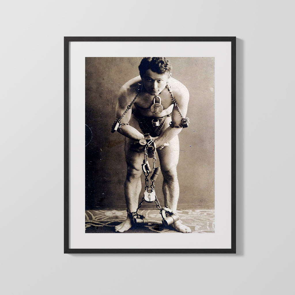 Vintage Magic Poster - Houdini - Shackled Defiance Magic Vintage Framed Prints Gallery Frame 16x20