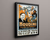 Vintage Magic Poster - Houdini - Shackled Defiance Magic Vintage Framed Prints Floating Canvas 16x20