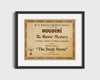 Vintage Magic Poster - Houdini - The Death Noose Magic Vintage Framed Prints Gallery Frame 16x20
