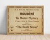 Vintage Magic Poster - Houdini - Spirit Debunker Magic Vintage Framed Prints Poster 16x20