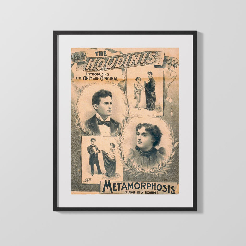 Vintage Magic Poster - Houdini - The Metamorphosis Magic Vintage Framed Prints Gallery Frame 16x20