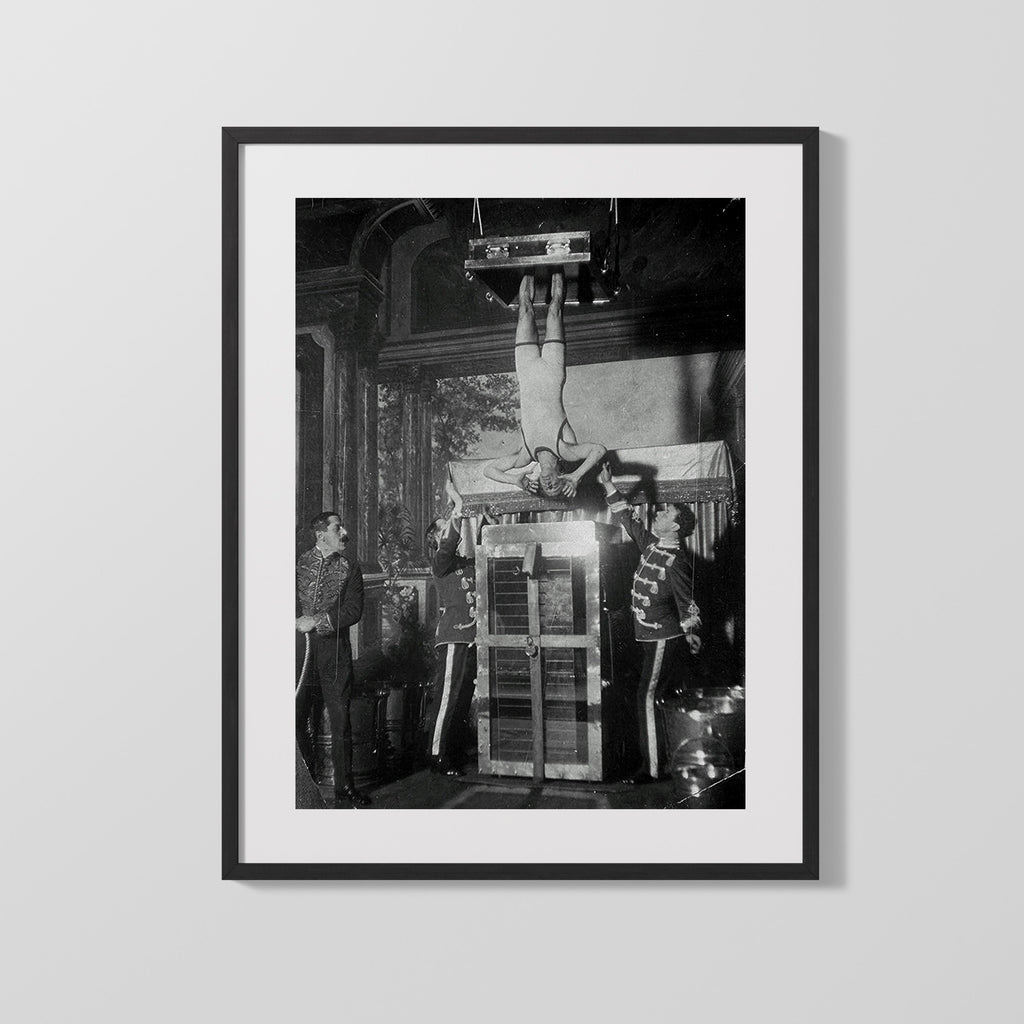 Vintage Magic Poster - Houdini - Torture Cell Rehearsal Magic Vintage Framed Prints Gallery Frame 16x20