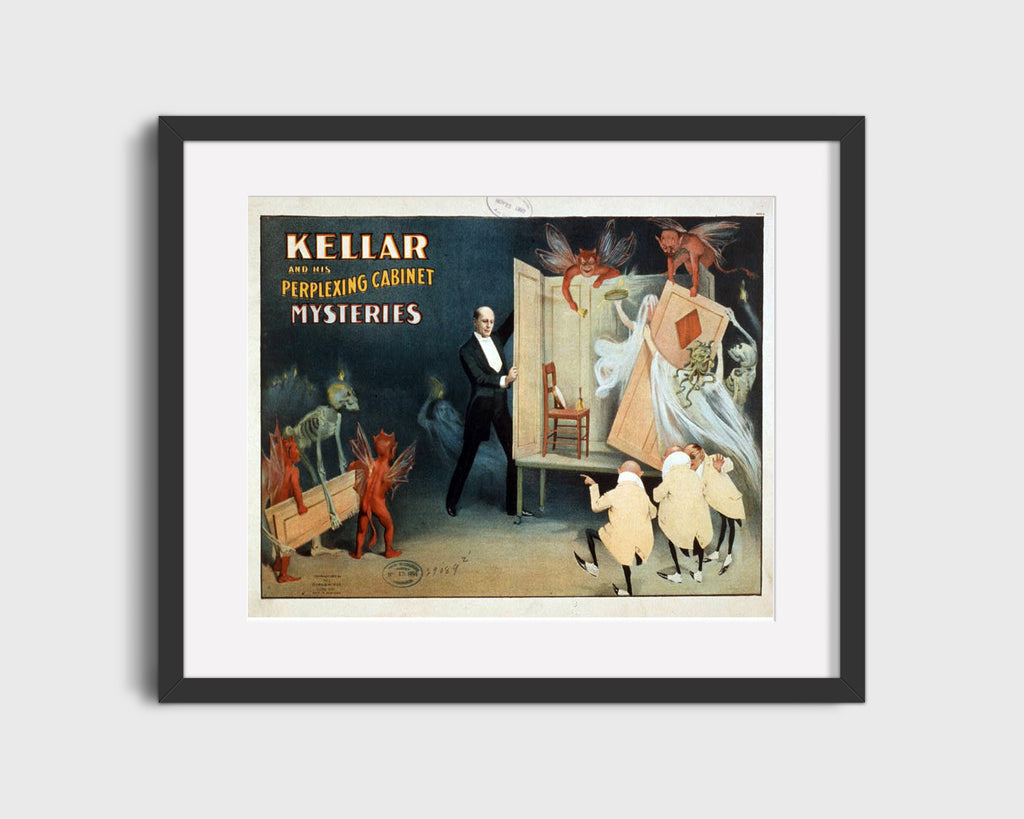 Vintage Magic Poster - Kellar - Cabinet of Mysteries Magic Vintage Framed Prints Gallery Frame 16x20