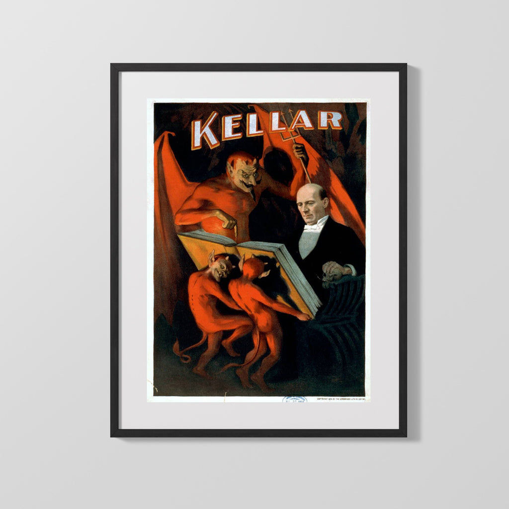 Vintage Magic Poster - Kellar - Devils at His Elbow Magic Vintage Framed Prints Gallery Frame 16x20