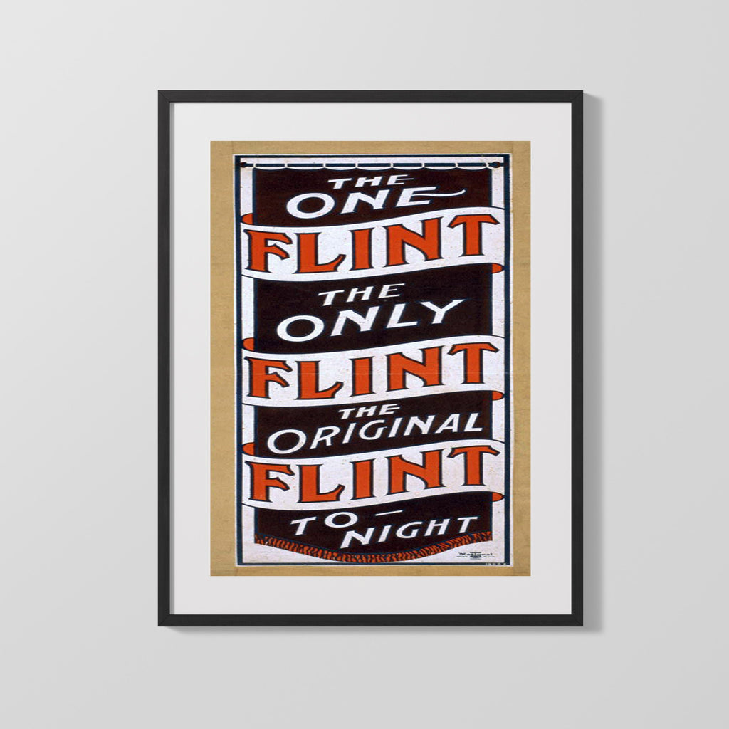 Vintage Magic Poster - The One and Only Flint - Singular Marvel Magic Vintage Framed Prints Gallery Frame 16x20