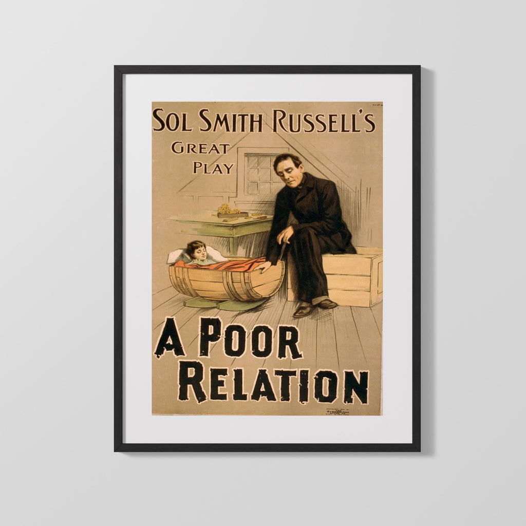 Vintage Theater Poster - A Poor Relation - Barrel Bedtime Theater Vintage Framed Prints Gallery Frame 16x20