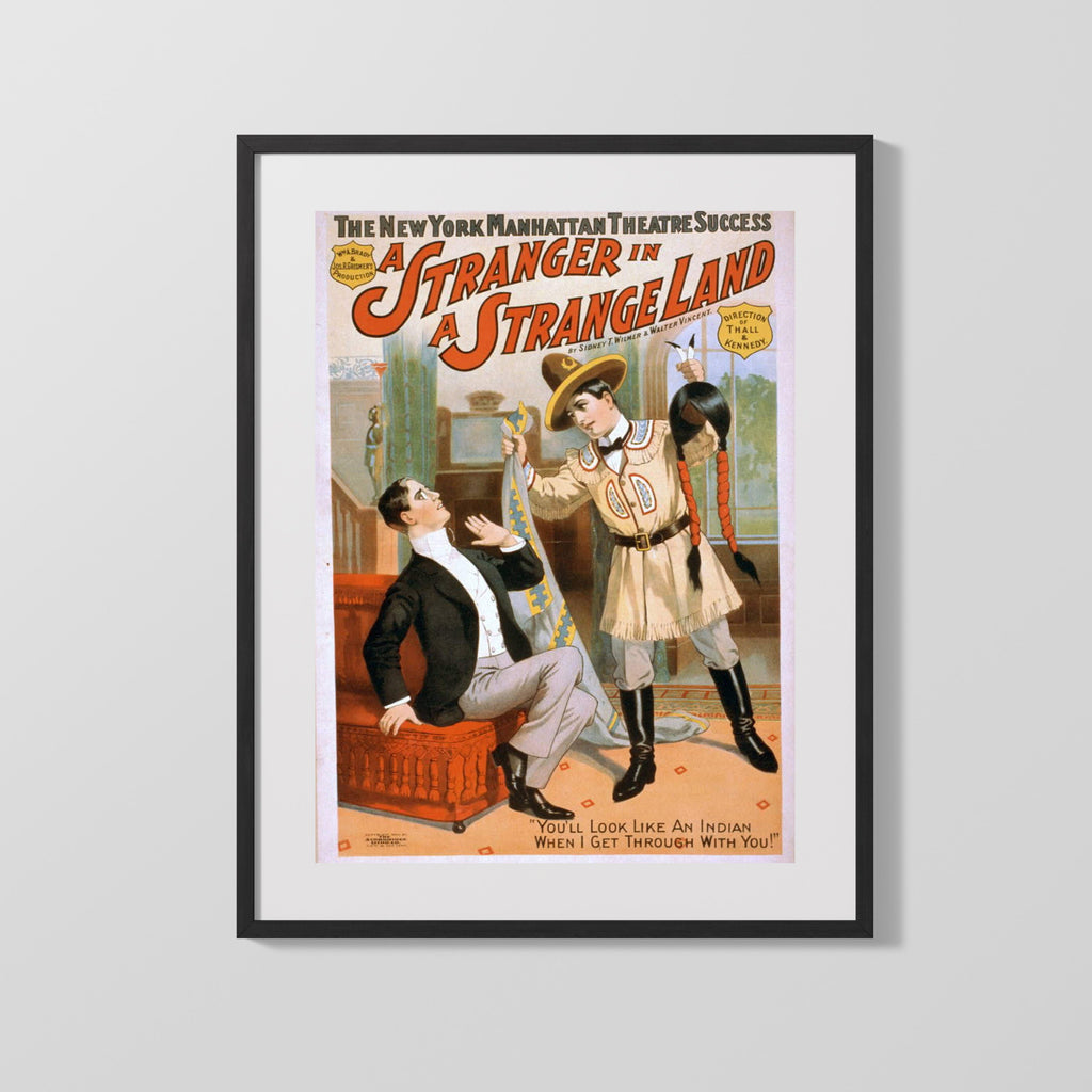 Vintage Theater Poster - A Stranger in a Strange Land - Scalp Shock Theater Vintage Framed Prints Gallery Frame 16x20