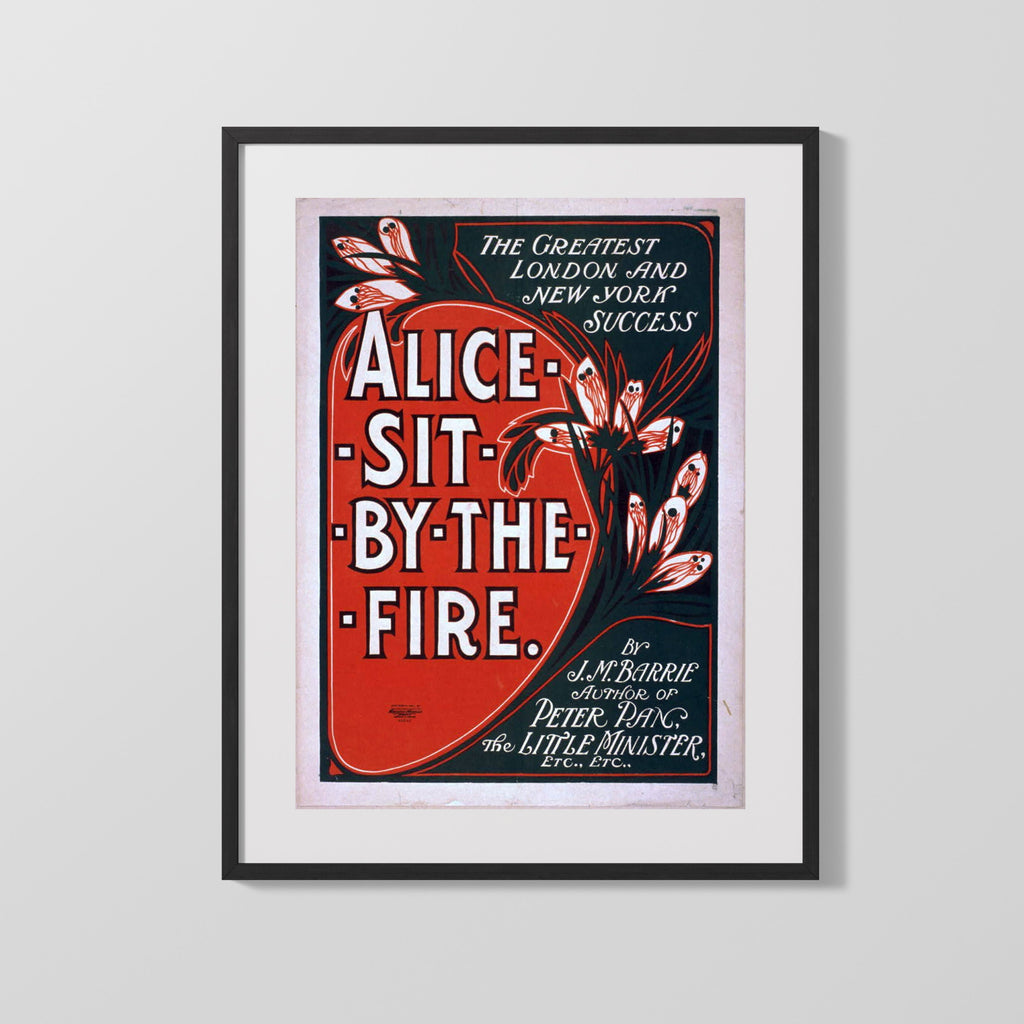 Vintage Theater Poster - Alice Sit by the Fire - Cozy London Hit Theater Vintage Framed Prints Gallery Frame 16x20