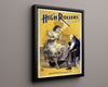Vintage Theater Poster - High Rollers Burlesque - Champagne Trouble Theater Vintage Framed Prints Floating Canvas 16x20