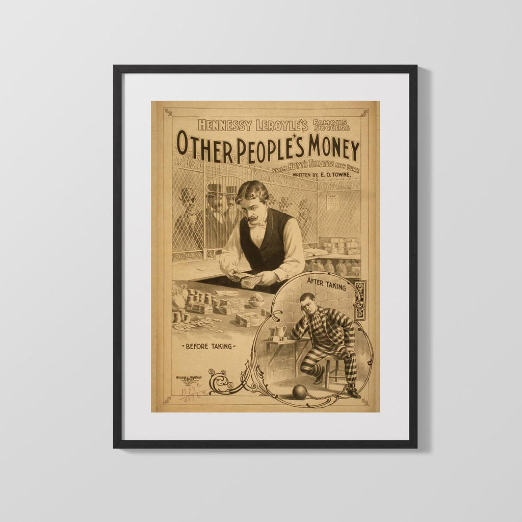 Vintage Theater Poster - Other Peoples Money - Before and After Theater Vintage Framed Prints Gallery Frame 16x20
