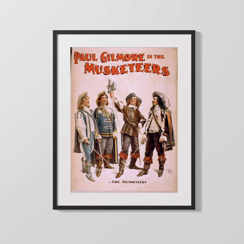 Vintage Theater Poster - Paul Gilmore - Musketeer Spirit Theater Vintage Framed Prints Gallery Frame 16x20