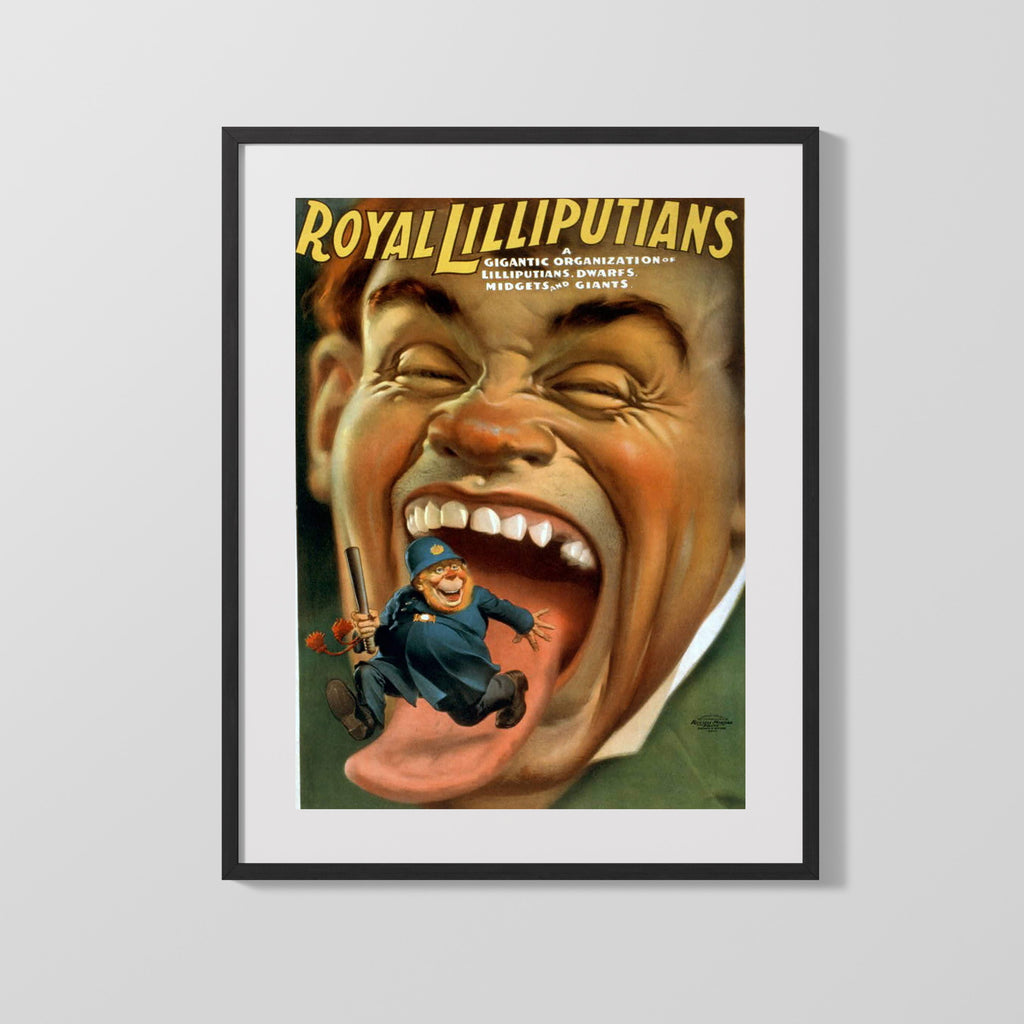 Vintage Theater Poster - Royal Lilliputians - Tongue Tied Comedy Theater Vintage Framed Prints Gallery Frame 16x20