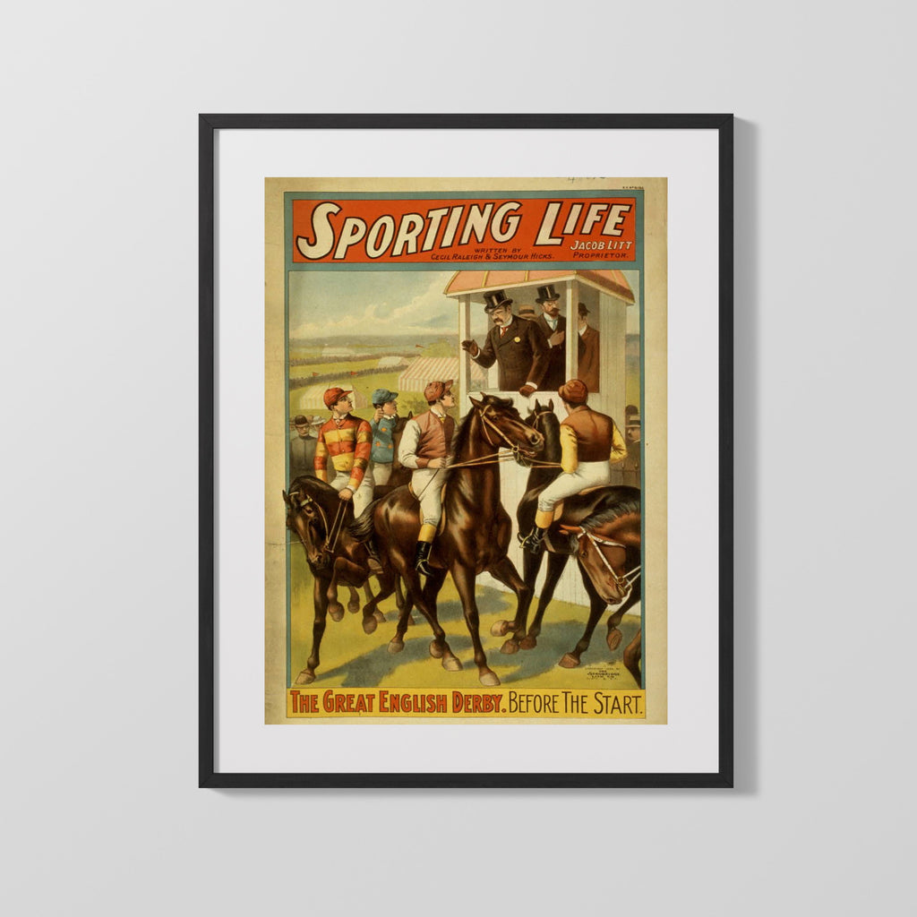 Vintage Theater Poster - Sporting Life Derby Theater Vintage Framed Prints Gallery Frame 16x20