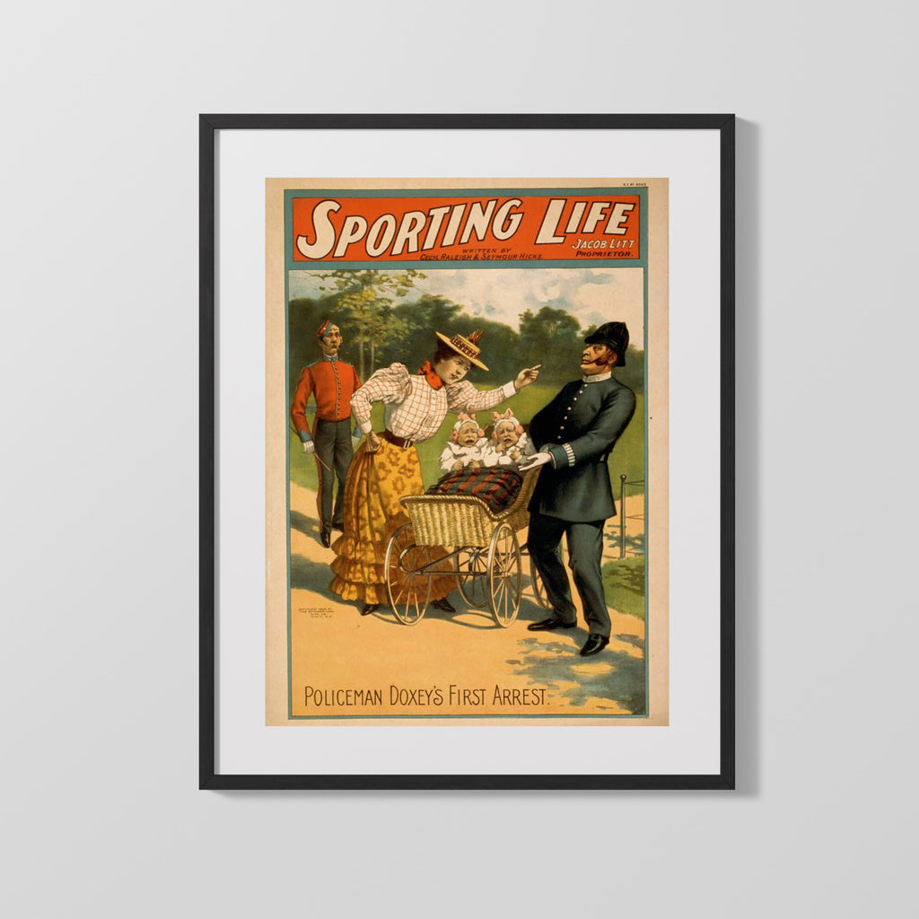 Vintage Theater Poster - Sporting Life First Arrest Theater Vintage Framed Prints Gallery Frame 16x20