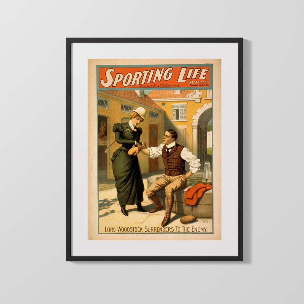 Vintage Theater Poster - Sporting Life Surrenders Theater Vintage Framed Prints Gallery Frame 16x20