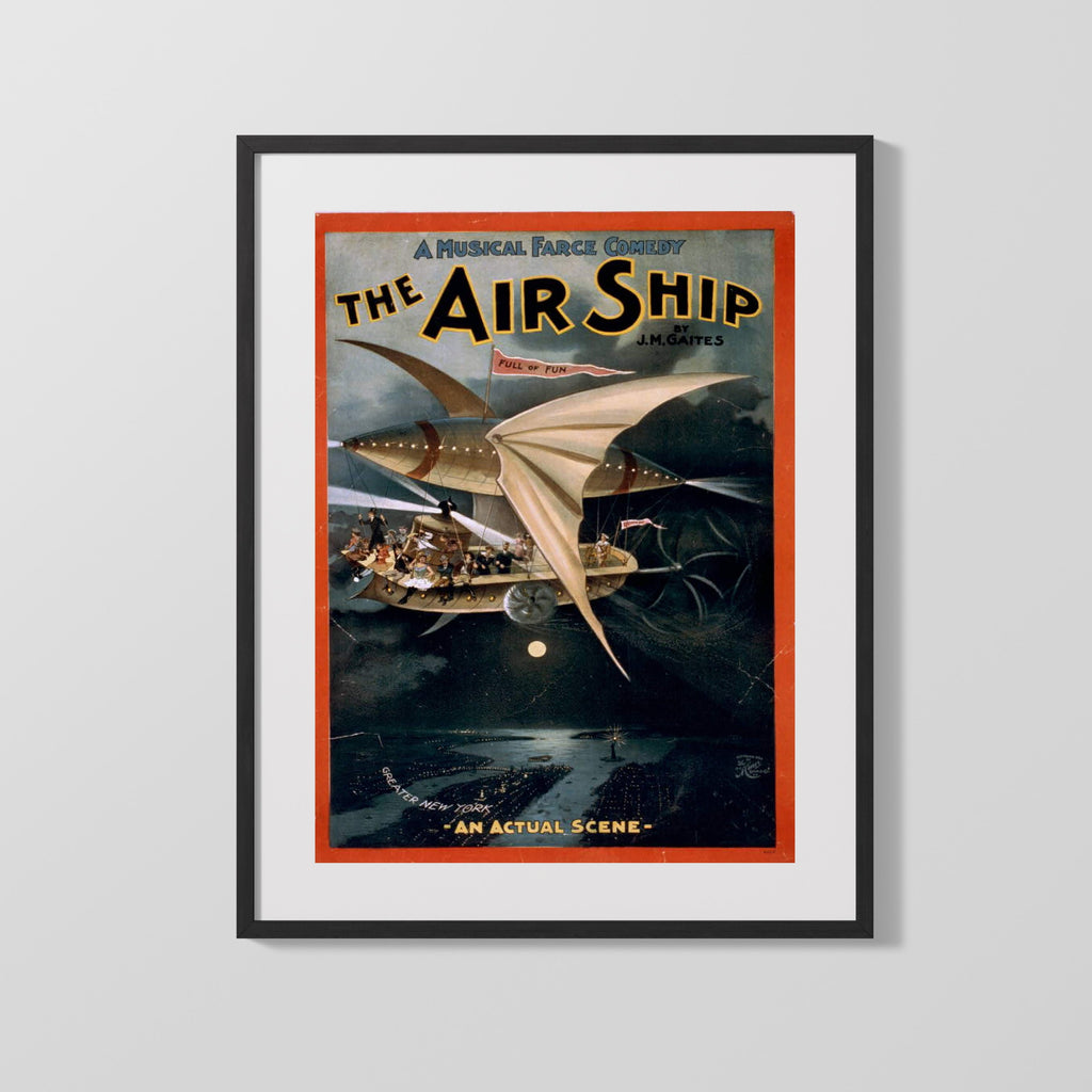 Vintage Theater Poster - The Air Ship Theater Vintage Framed Prints Gallery Frame 16x20