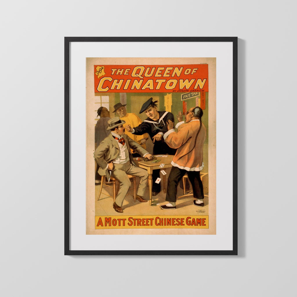 Vintage Theater Poster - The Queen of Chinatown Game Theater Vintage Framed Prints Gallery Frame 16x20