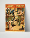 Vintage Theater Poster - The Queen of Chinatown Rescued Theater Vintage Framed Prints Poster 16x20