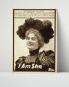 Vintage Theater Poster - The Real Widow Brown - I Am She Theater Vintage Framed Prints Poster 16x20