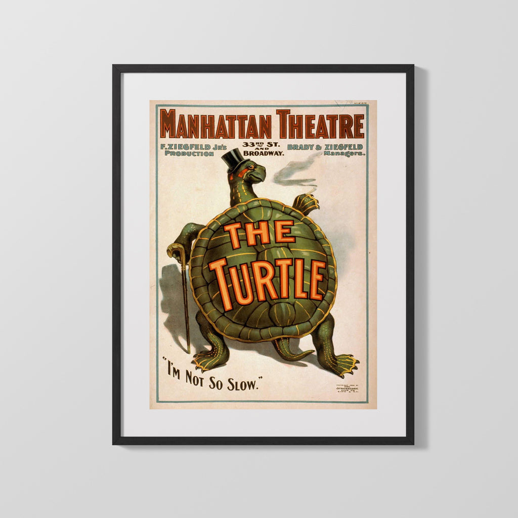 Vintage Theater Poster - The Turtle Theater Vintage Framed Prints Gallery Frame 16x20