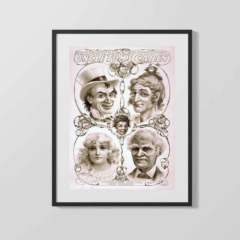 Vintage Theater Poster - Uncle Toms Cabin Theater Vintage Framed Prints Gallery Frame 16x20