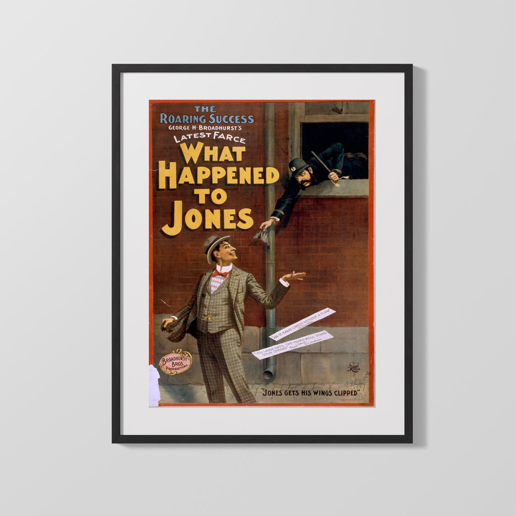Vintage Theater Poster - What Happened To Jones Theater Vintage Framed Prints Gallery Frame 16x20
