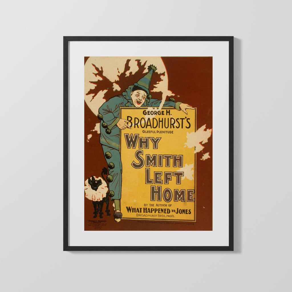 Vintage Theater Poster - Why Smith Left Home Theater Vintage Framed Prints Gallery Frame 16x20