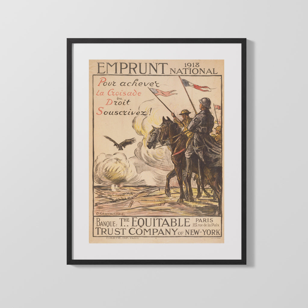 Vintage War Poster - 1918 National 1st Equitable Trust Co of NY WWII Posters Vintage Framed Prints Gallery Frame 16x20