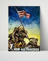 Vintage War Poster - 7th War Loan Now All Together WWII Posters Vintage Framed Prints Poster 16x20