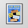 Vintage War Poster - Air Raid Tips - KeepCool WWII Posters Vintage Framed Prints Gallery Frame 16x20