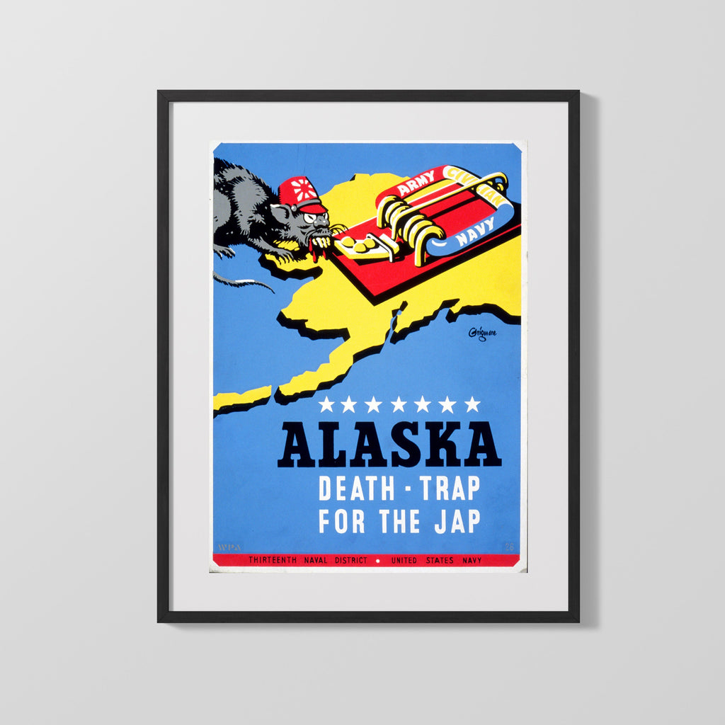 Vintage War Poster - Alaska the Death Trap WWII Posters Vintage Framed Prints Gallery Frame 16x20