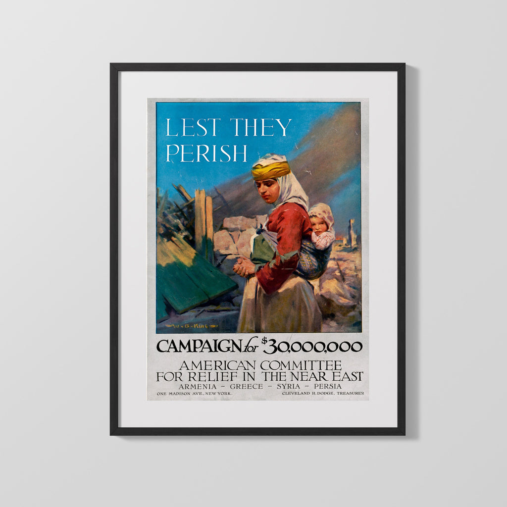 Vintage War Poster - American Committee for Relief in the Near East WWII Posters Vintage Framed Prints Gallery Frame 16x20