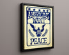 Vintage War Poster - Americans Want Peace - Eagle Speaks WWII Posters Vintage Framed Prints Floating Canvas 16x20