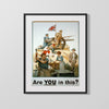 Vintage War Poster - Are You in this British Army WWII Posters Vintage Framed Prints Gallery Frame 16x20