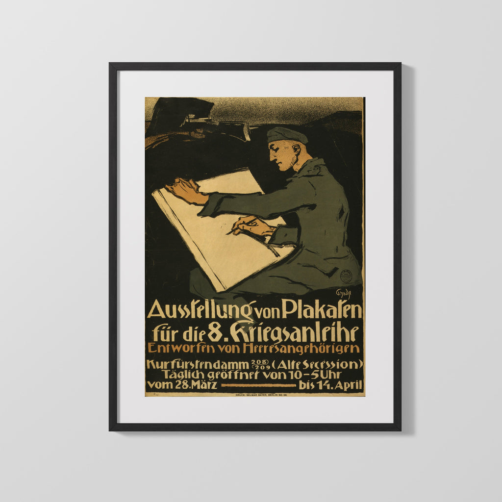 Vintage War Poster - Ausstellung von Plakaten WWII Posters Vintage Framed Prints Gallery Frame 16x20