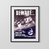 Vintage War Poster - Beware Drink Only Approved Water WWII Posters Vintage Framed Prints Gallery Frame 16x20
