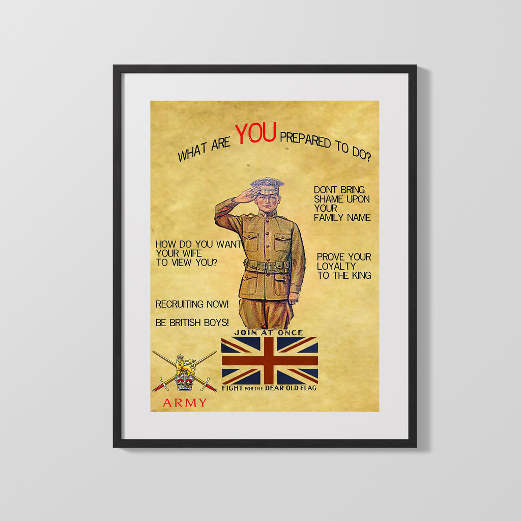 Vintage War Poster - British Loyalty - ProveIt WWII Posters Vintage Framed Prints Gallery Frame 16x20