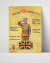 Vintage War Poster - Britishers Join Us WWII Posters Vintage Framed Prints Poster 16x20