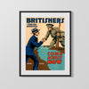 Vintage War Poster - Britishers Join Us WWII Posters Vintage Framed Prints Gallery Frame 16x20