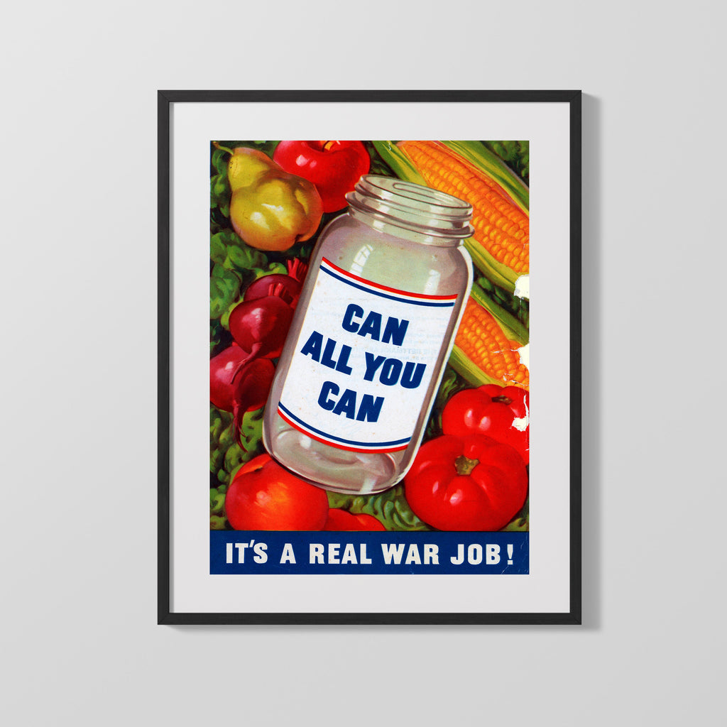 Vintage War Poster - Can All You Can WWII Posters Vintage Framed Prints Gallery Frame 16x20