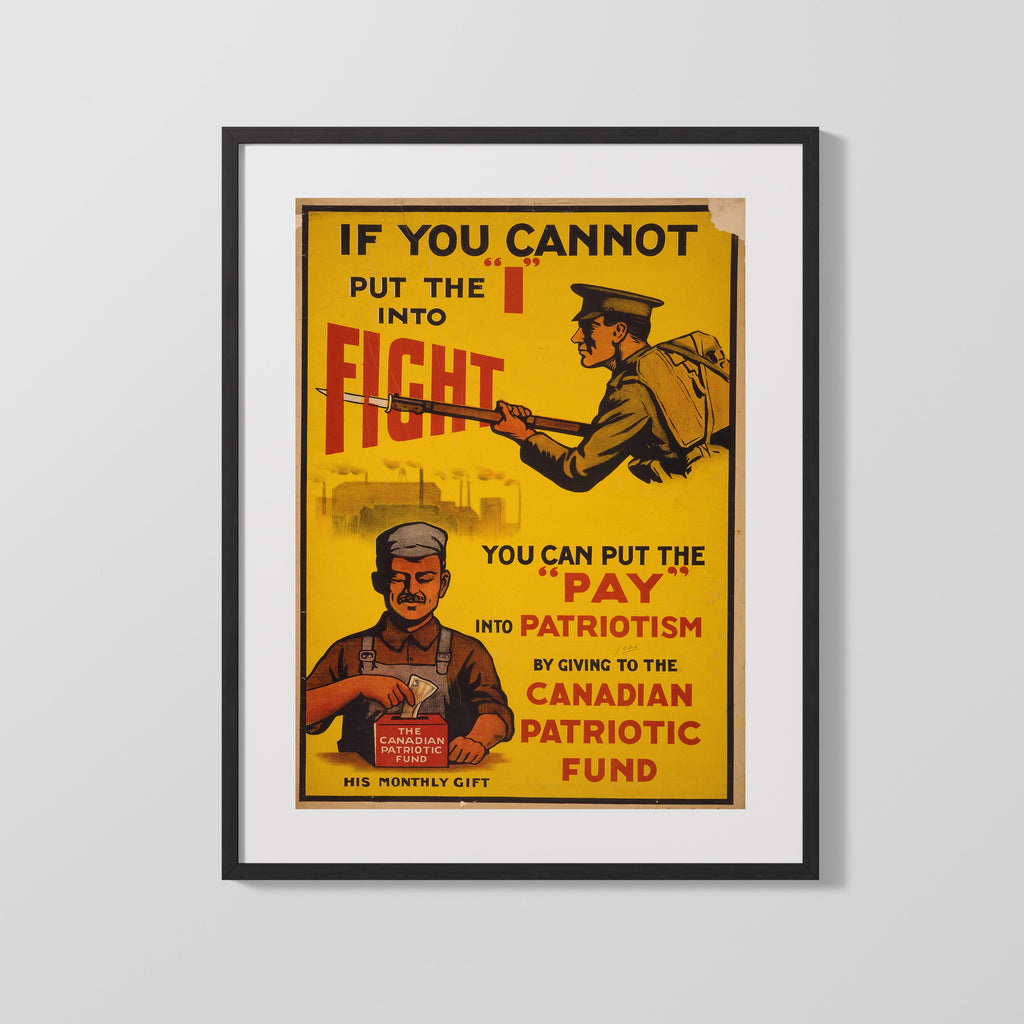 Vintage War Poster - Canadian Patriotic Fund WWII Posters Vintage Framed Prints Gallery Frame 16x20