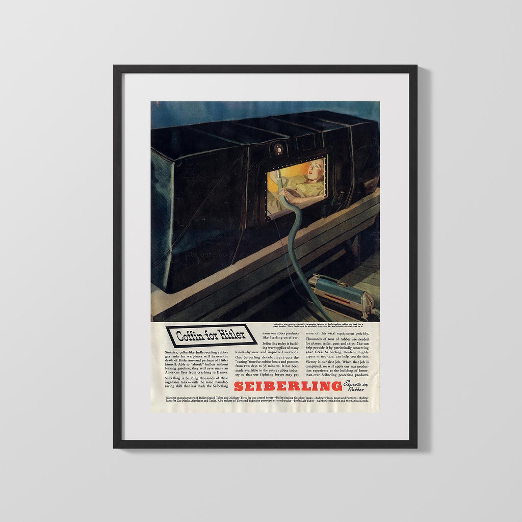 Vintage War Poster - Coffin for Hitler WWII Posters Vintage Framed Prints Gallery Frame 16x20